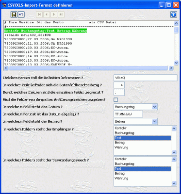 Modul Banking CSV Definition